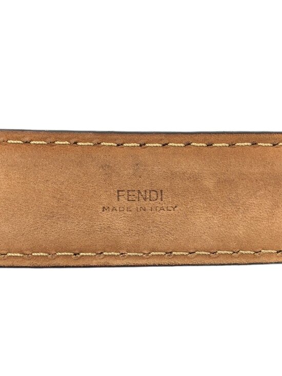 Fendi Leather Print Belt 95 Navy